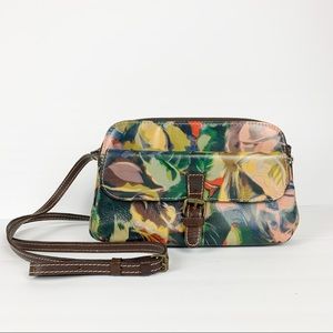 Patricia Nash Leather Floral Print Crossbody Bag